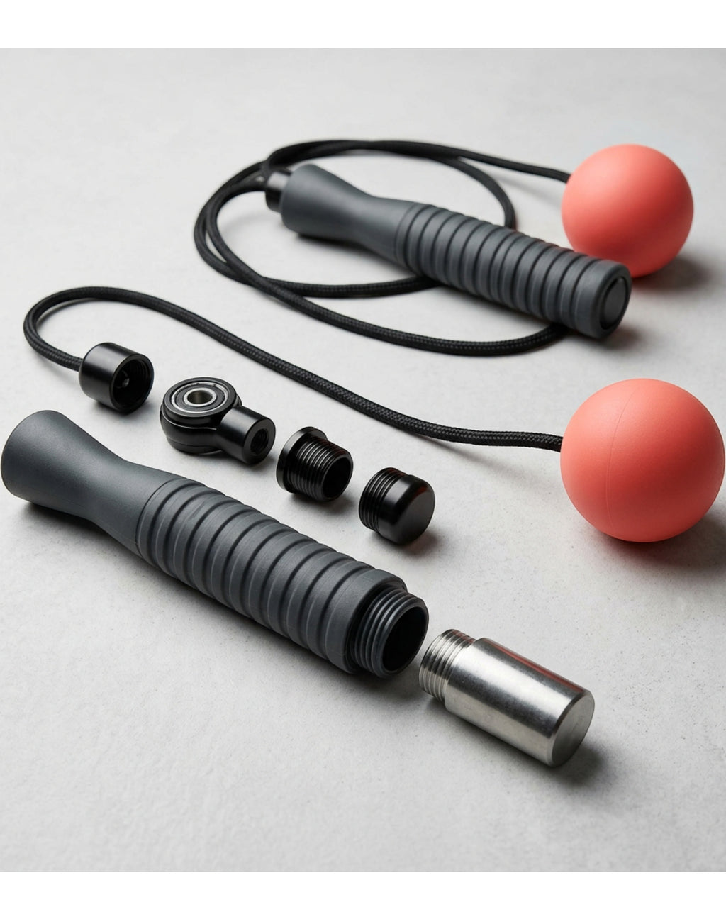 Tirgo Cordless Weighted Ball Jump Rope 180 g Charcoal Coral - Detail view
