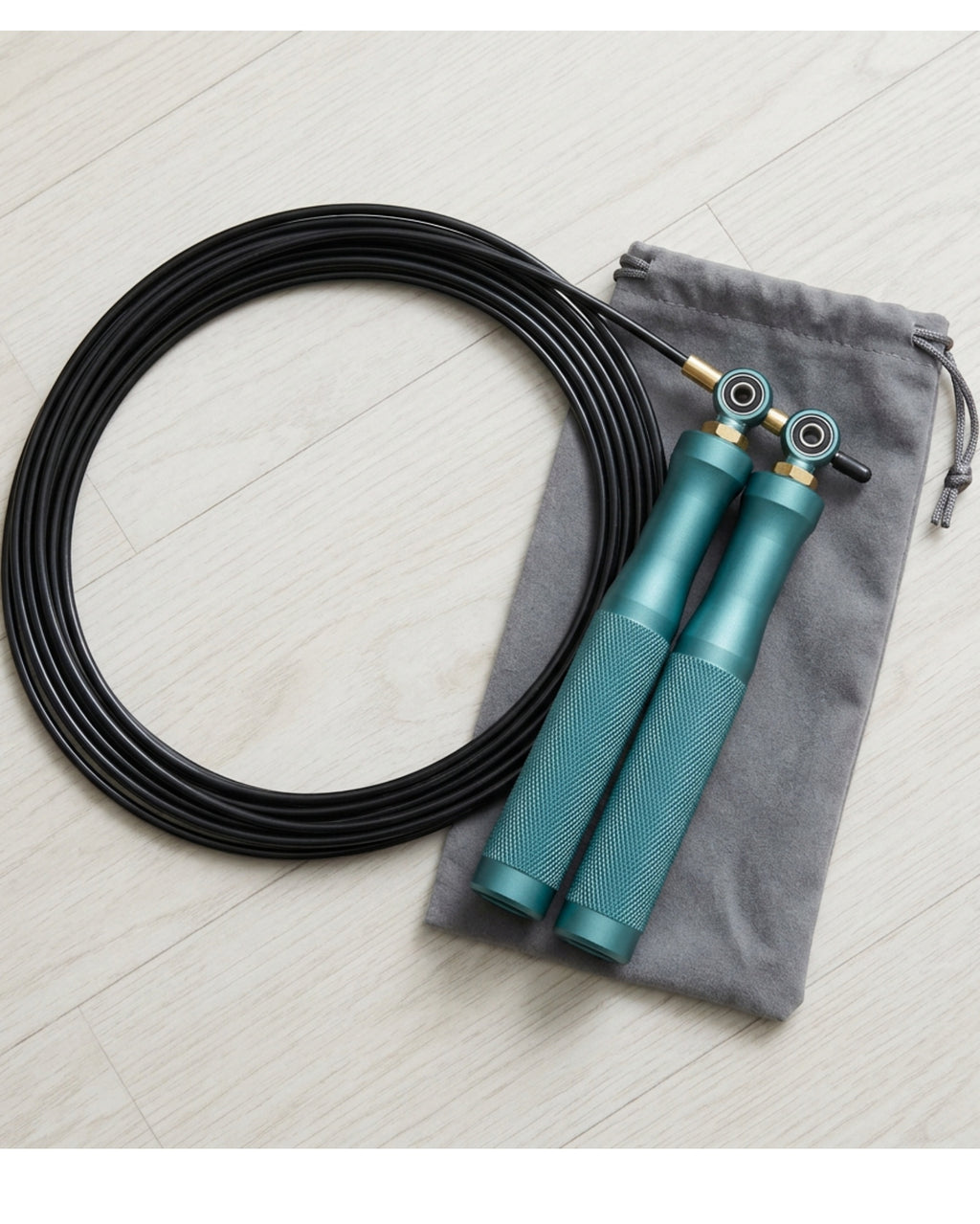 Tirgo Dual Bearing Steel Cable Speed Jump Rope 3 m Teal - Lifestyle view